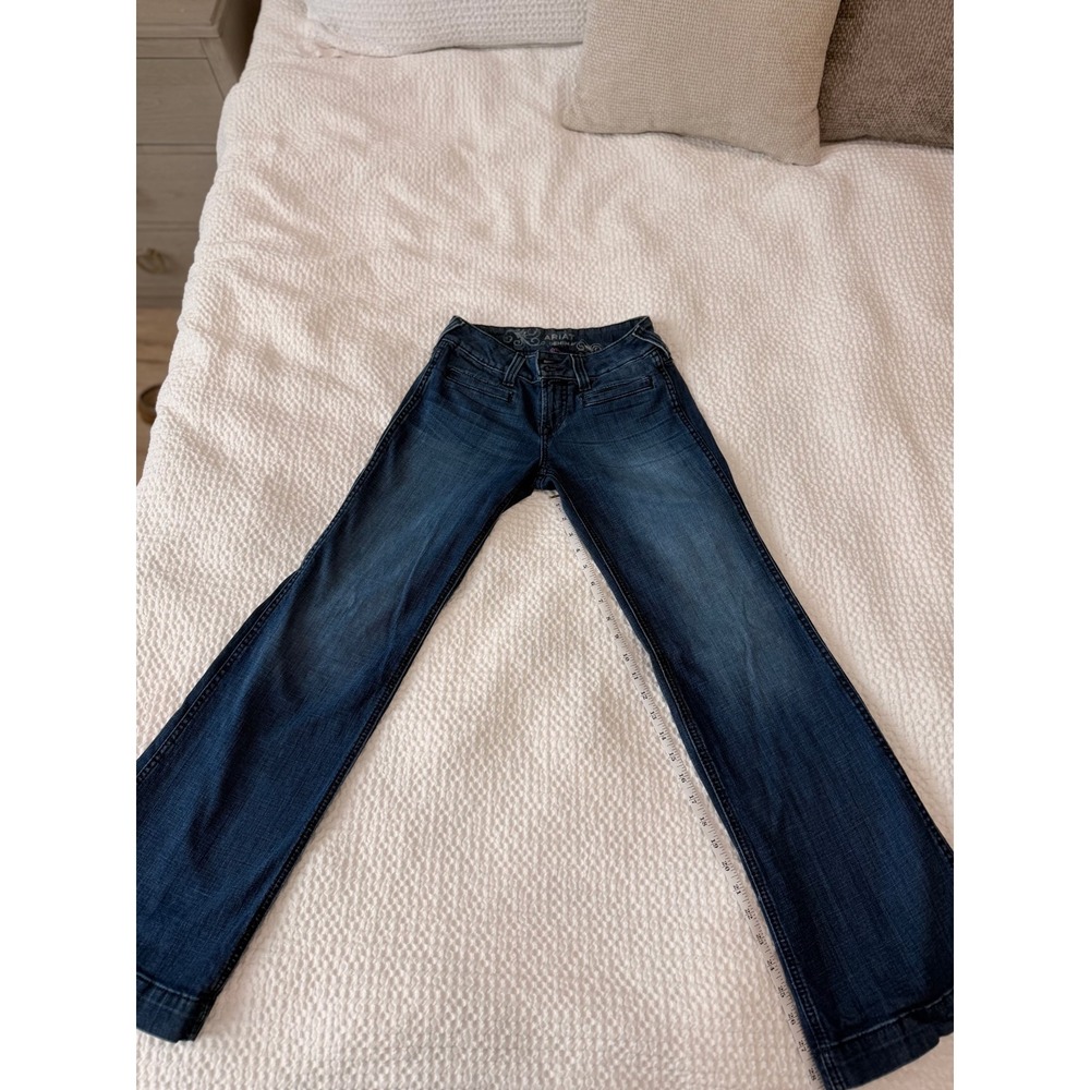 Ariat Trouser Jeans Womens 25S Dark Wash Cotton Blend Wide Leg Western Denim